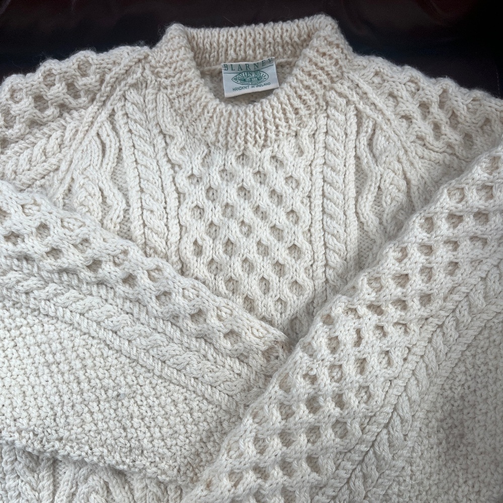 Blarney Woolen Mills cable knit wool sweater